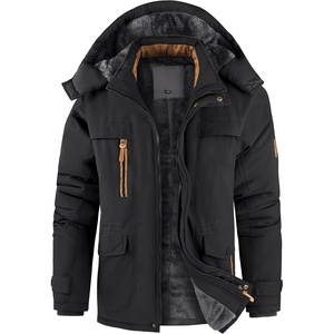 ZITY Men’s Winter Jacket Fleece Lined Hooded Parka Heavyweight Warm Insulated Coat Windproof & Waterproof(Black)