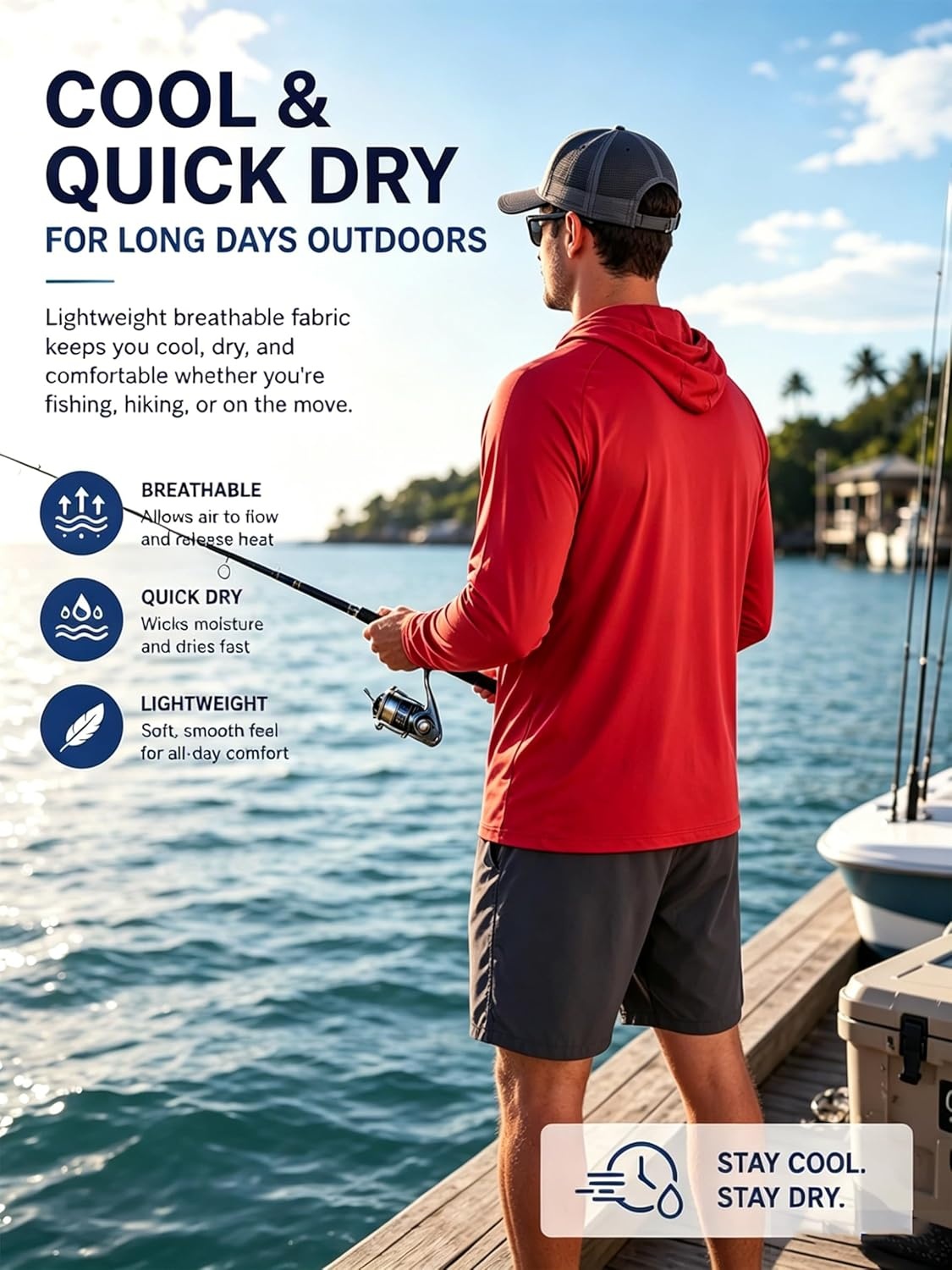 image:imageZITY 3 Pack Mens Sun Protection Hoodie Shirt Fishing Shirts for Men UPF 50 Long Sleeve Shirt Lightweight Rash Guard3 Pack Burgundy Olive Night Dark Gray