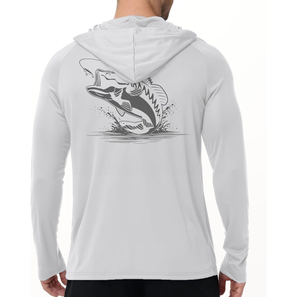 image:imageZITY Fishing Shirts for Men UPF 50 Sun Protection Hoodie Long Sleeve Rash Guard Lightweight Quick Dry UV ShirtWhite