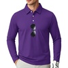 image:imageZITY Long Sleeve Polo Shirts for Men Print Golf Shirts UPF 50 Lightweight Casual Collared Shirts for Men Work Fish OutdoorPurple Circle