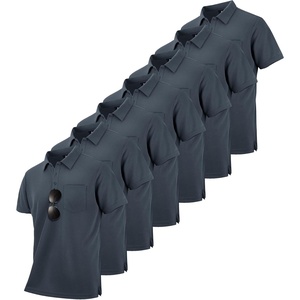 ZITY 7 Pack Mens Polo Shirts with Pocket Moisture Wicking Short Sleeve Outdoor Golf Athletic Work Multipack Shirts(Z-gray)