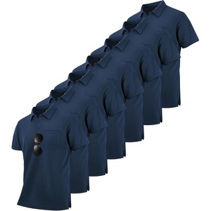 ZITY 7 Pack Mens Polo Shirts with Pocket Moisture Wicking Short Sleeve Outdoor Golf Athletic Work Multipack Shirts(Z-navy)