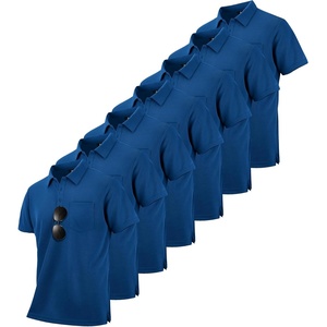 ZITY 7 Pack Mens Polo Shirts with Pocket Moisture Wicking Short Sleeve Outdoor Golf Athletic Work Multipack Shirts(Z-royal Blue)
