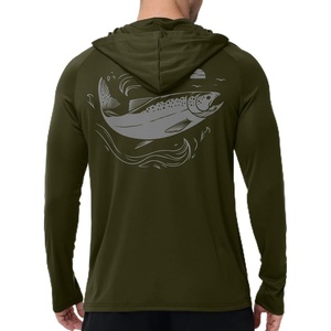 ZITY Fishing Shirts for Men UPF 50+ Sun Protection Hoodie Long Sleeve Rash Guard Lightweight Quick Dry UV Shirt(Army Green)