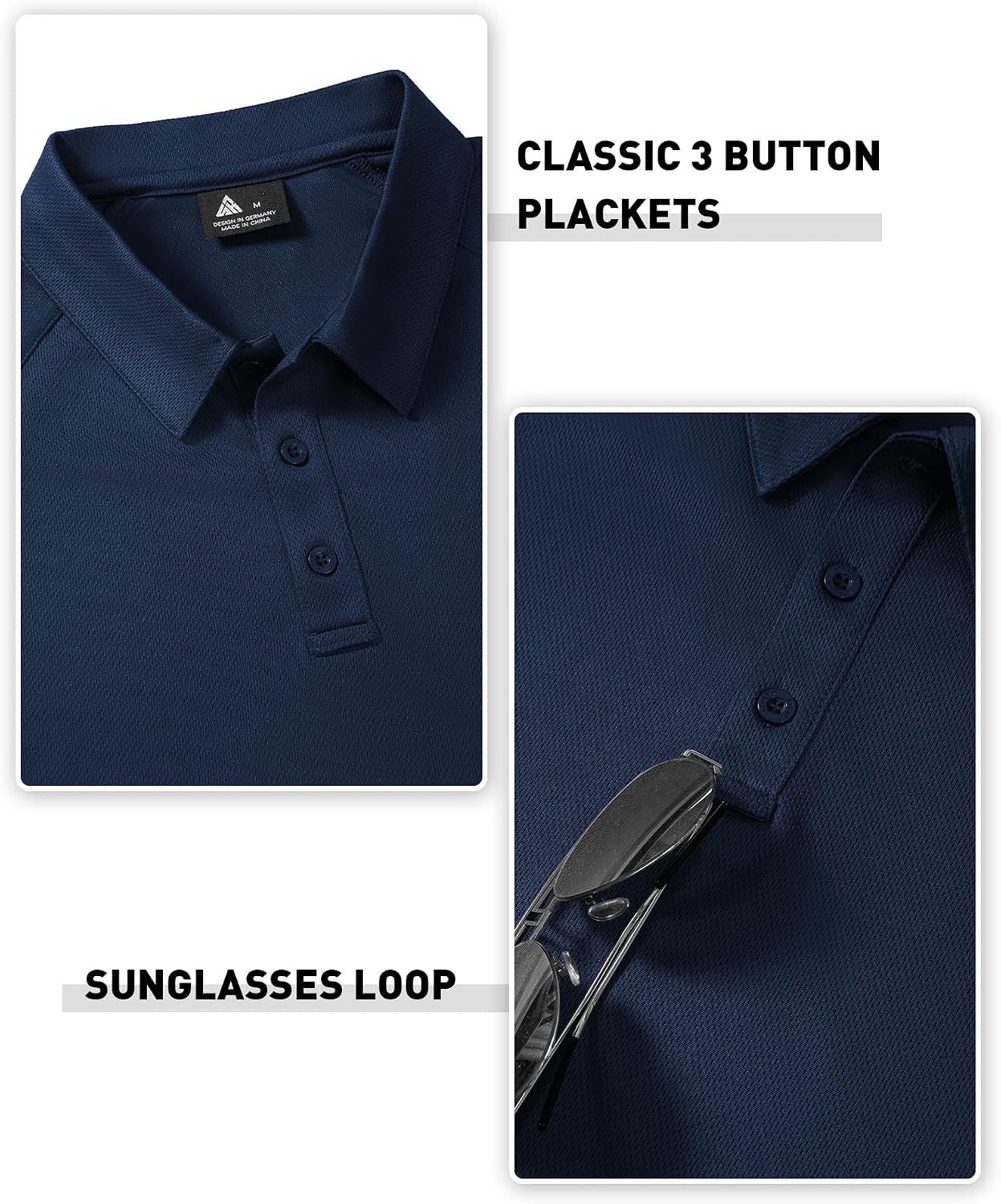 image:imageZITY 3 Pack Mens Polo Shirts Short Sleeve Performance Moisture Wicking Business Casual Athletic Collared Golf Shirts for MenBlackgreynavy