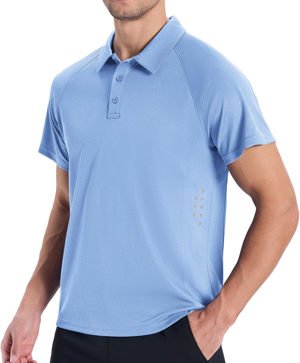 image:imageZITY 3 Pack Mens Polo Shirts Short Sleeve Performance Moisture Wicking Business Casual Athletic Collared Golf Shirts for MenWhitenavylight Blue