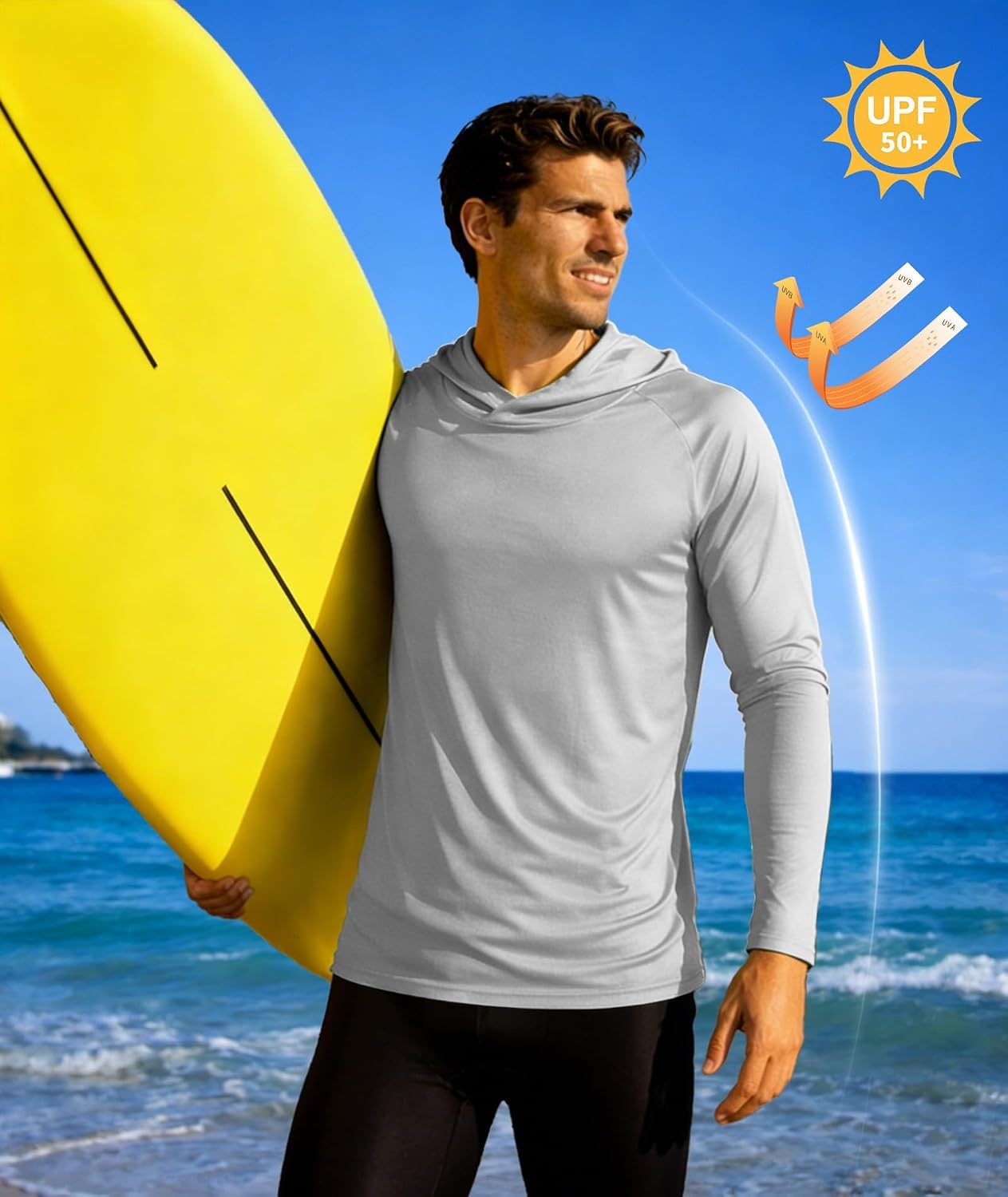 image:imageZITY 5 Pack Mens UPF 50 Hoodie Shirts Sun Protection Fishing Shirt Fast Dry Lightweight for Athletic Hiking WorkoutNavyLight BlueWhiteLight GrayBlack