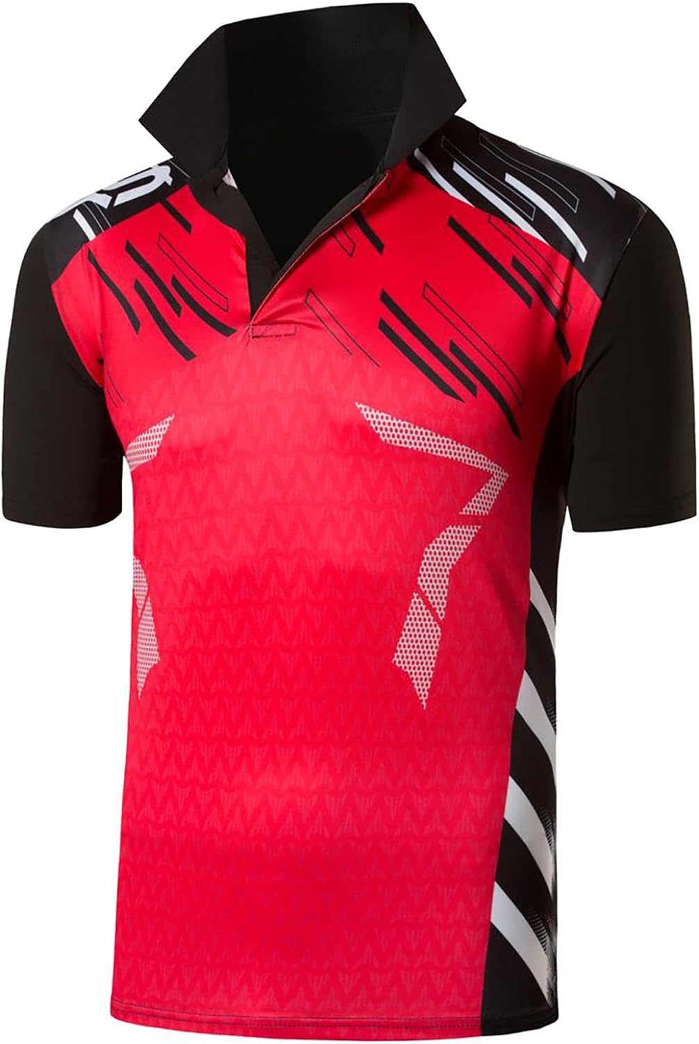 image:imageZITY Mens Golf Shirt Short Sleeve Performance Athletic Sport Moisture Wicking Tennis Print Tee Collared Polo Shirts for MenRed