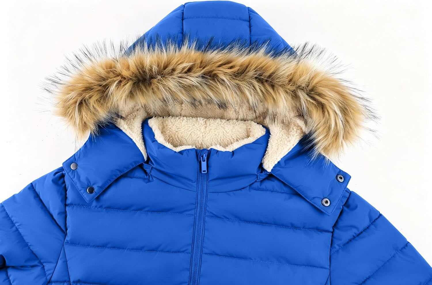 image:imageZITY Mens Winter Jackets Sherpa Lined Coats Insulated WaterResistant Fleece Jacket with Detachable Hood Warm Puffer ParkaBlue2