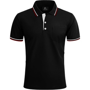 ZITY Men Polo Shirts Short Sleeve with Pocket Golf Polo Wicking Shirts for Men Casual Collared T-Shirts(One Black)