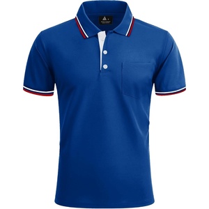 ZITY Men Polo Shirts Short Sleeve with Pocket Golf Polo Wicking Shirts for Men Casual Collared T-Shirts(One Blue)