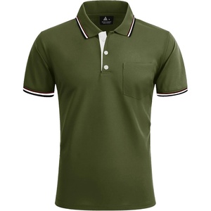 ZITY Men Polo Shirts Short Sleeve with Pocket Golf Polo Wicking Shirts for Men Casual Collared T-Shirts(One Dark Green)