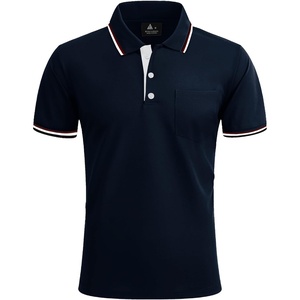 ZITY Men Polo Shirts Short Sleeve with Pocket Golf Polo Wicking Shirts for Men Casual Collared T-Shirts(One Navy)