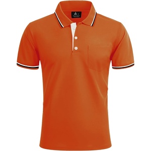 ZITY Men Polo Shirts Short Sleeve with Pocket Golf Polo Wicking Shirts for Men Casual Collared T-Shirts(One Orange)