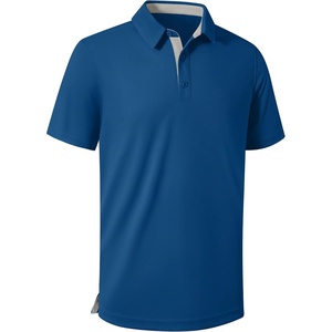ZITY Mens Golf Shirts Short Sleeve Polo Performance Moisture Wicking Dry Fit Collared Shirts for Casual Bussiness(Blue)