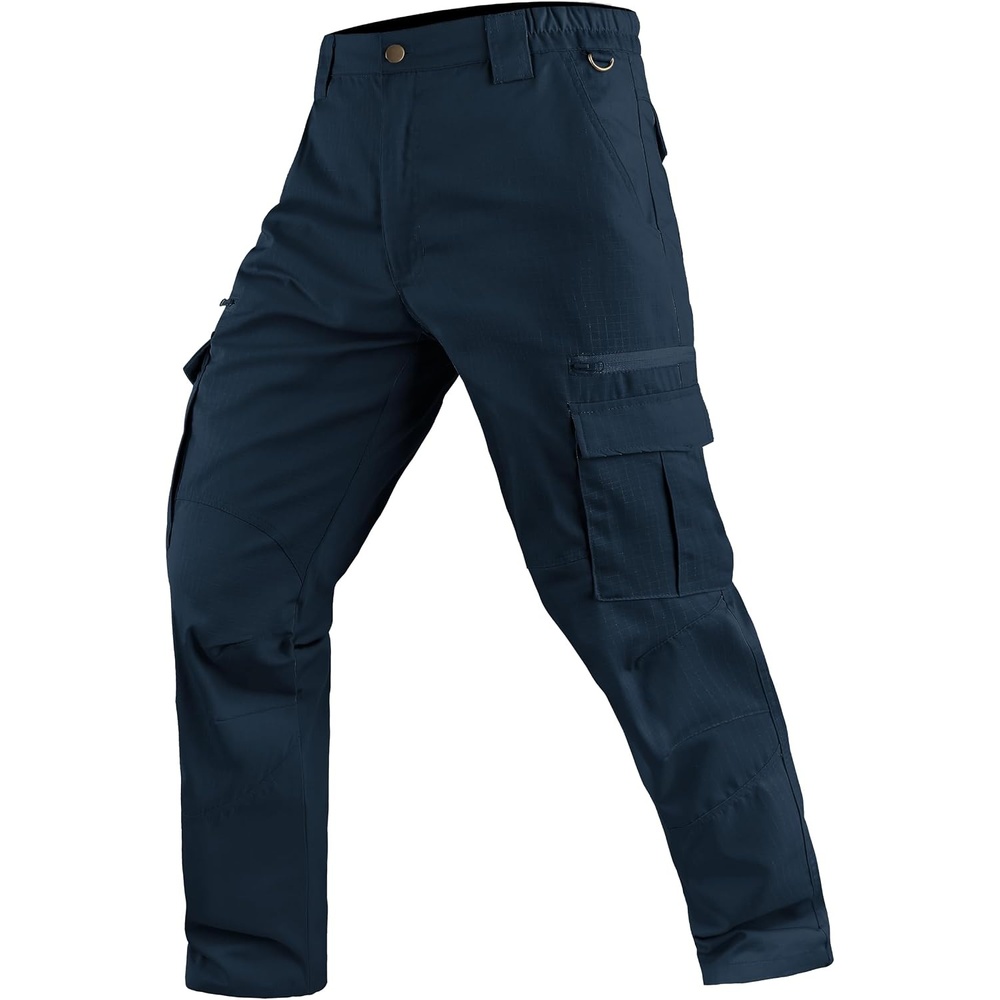 image:imageZITY Mens Ripstop Tactical Cargo Pants Water Resistant Lightweight 9 Pockets EDC Work Pants Outdoor Hiking ConstructionNavy