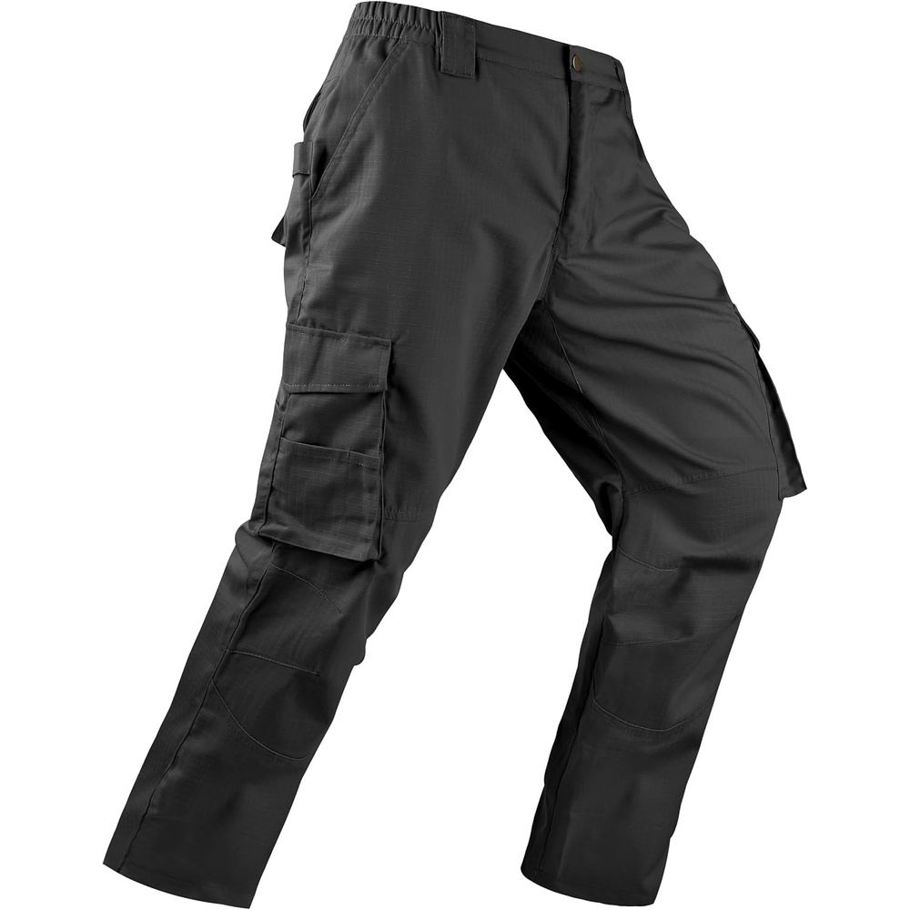image:imageZITY Mens Work Pants Cargo Pants Ripstop Water Resistant with 11 Pockets for Hiking TacticalBlack