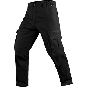 ZITY Men’s Ripstop Tactical Cargo Pants, Water Resistant Lightweight 9 Pockets EDC Work Pants, Outdoor Hiking Construction(Black)