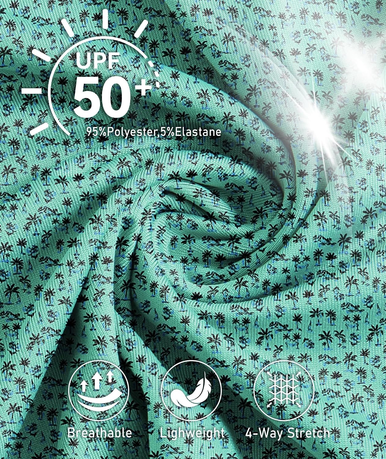 image:imageZITY 5 Pack Mens Golf Shirt Short Sleeve UPF 50 Moisture Wicking Performance Print Patterns Casual Golf Polo Shirts for MenWine White Green Darkteal Lightteal