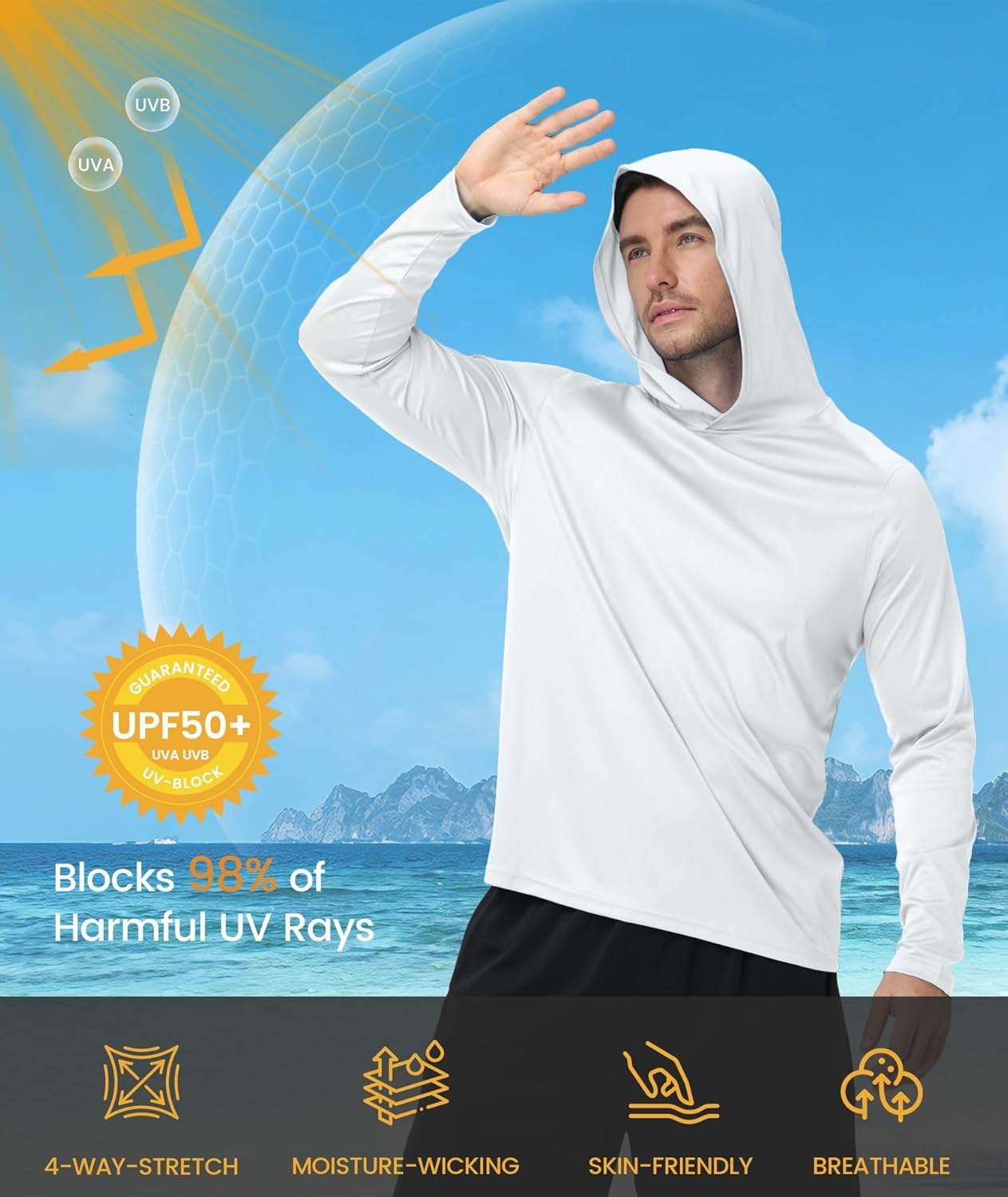 image:imageZITY Fishing T Shirts for Men UV Sun Protection UPF 50 Long Sleeve Tee TShirt Swimming TShirts Rash Guard Mens Shirts Pack