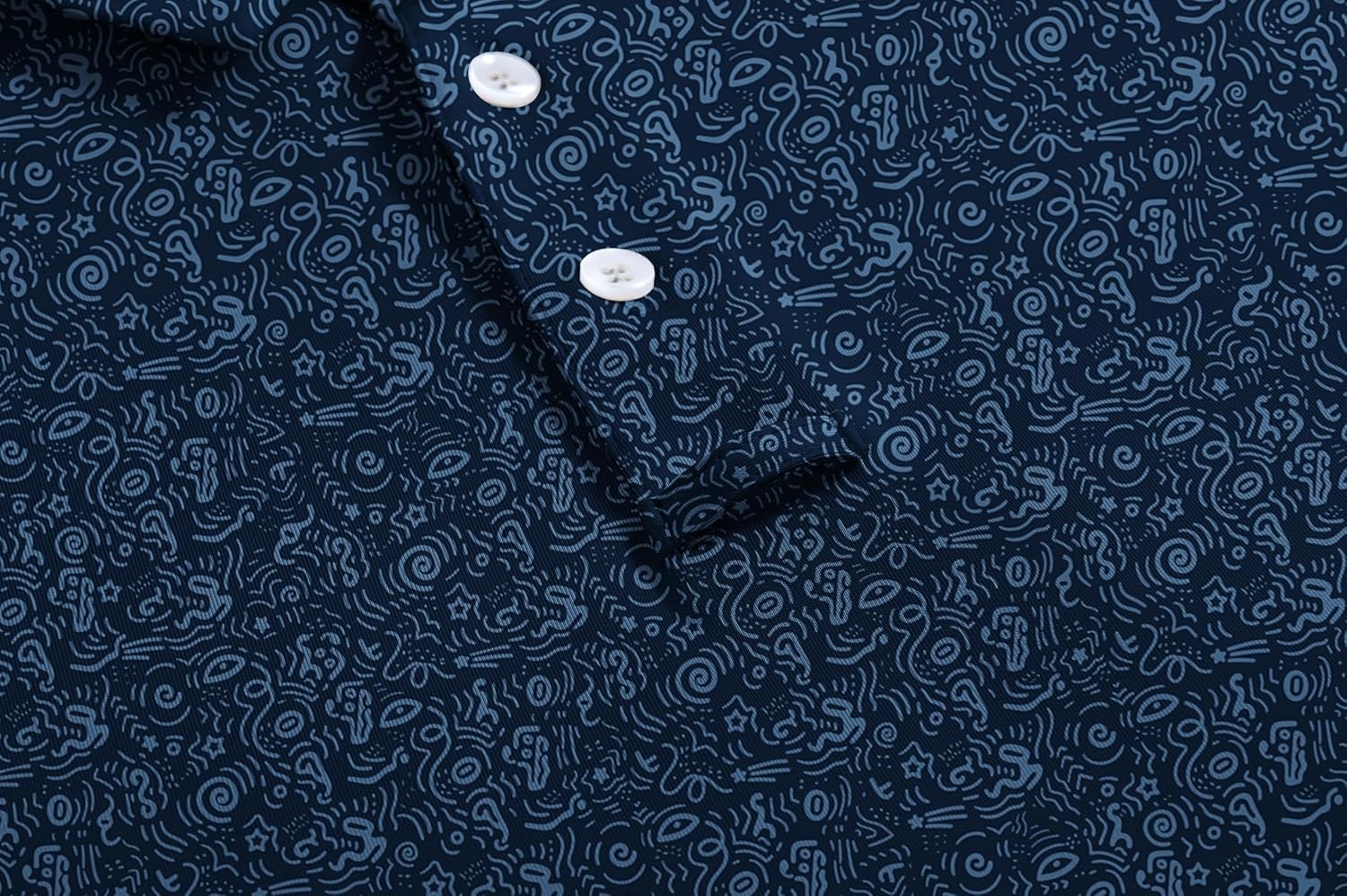 image:imageZITY Mens Golf Polo Shirt Short Sleeve Performance Moisture Wicking Collared Print Shirt for Golf and Casual WearXnavy Blue Graffiti