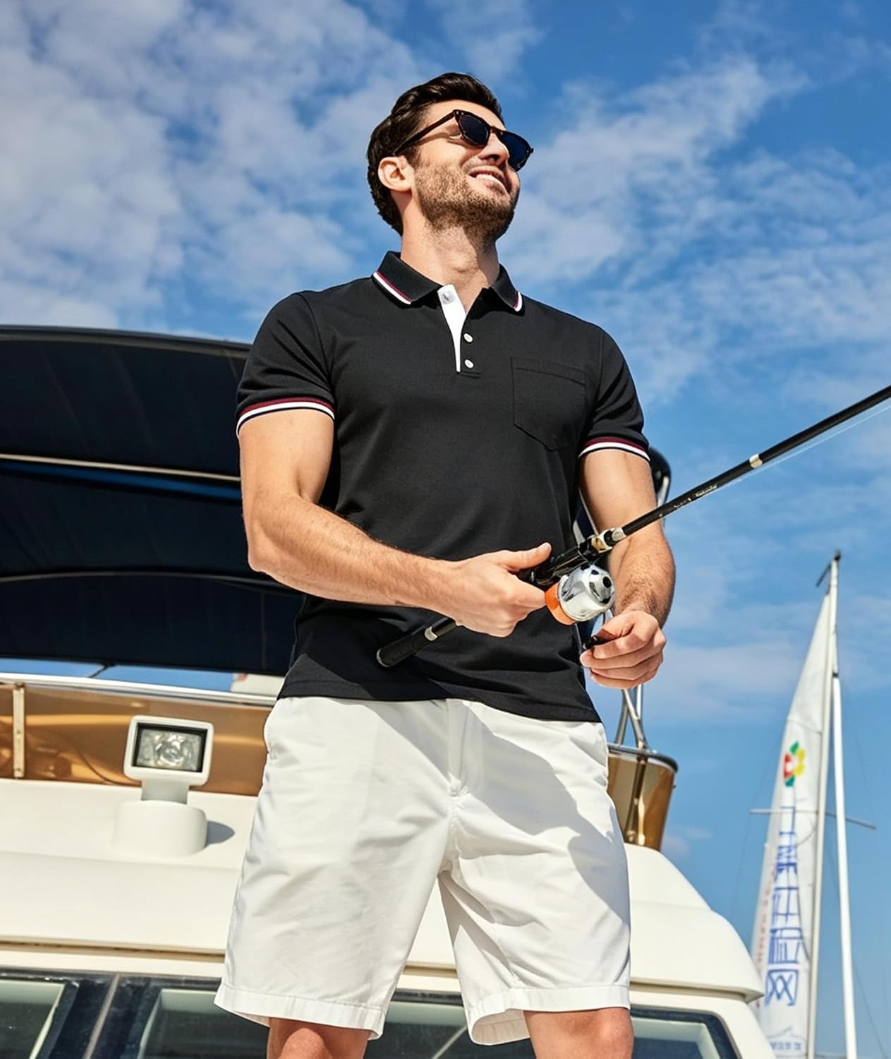 image:imageZITY Mens Polo Shirts Short Sleeve Casual Collared Shirts Moisture Wicking Athletic Work Golf Shirts for Men with PocketDark Grey