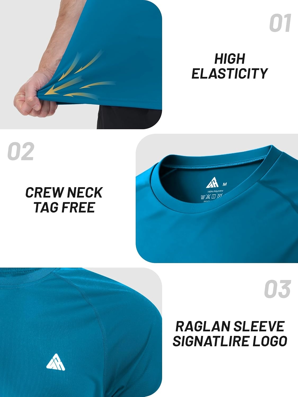 image:imageZITY Mens Swim Shirt Short Sleeve UPF 50 Fishing Rash Guard TShirts Quick Dry Workout Running ShirtsBlue