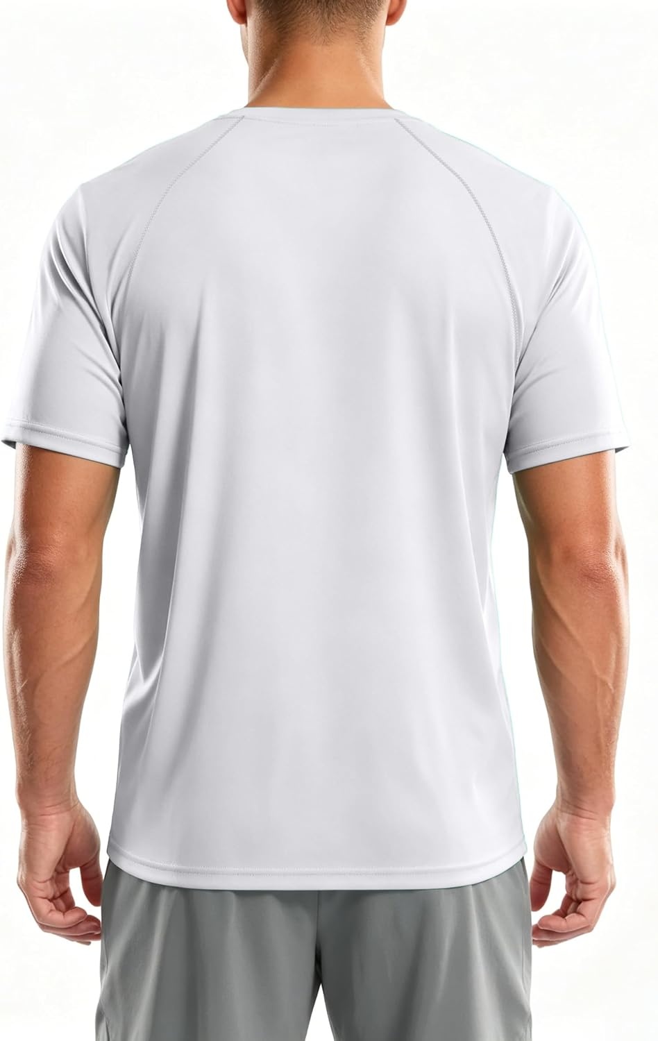 image:imageZITY Mens Swim Shirt Short Sleeve UPF 50 Fishing Rash Guard TShirts Quick Dry Workout Running ShirtsWhite