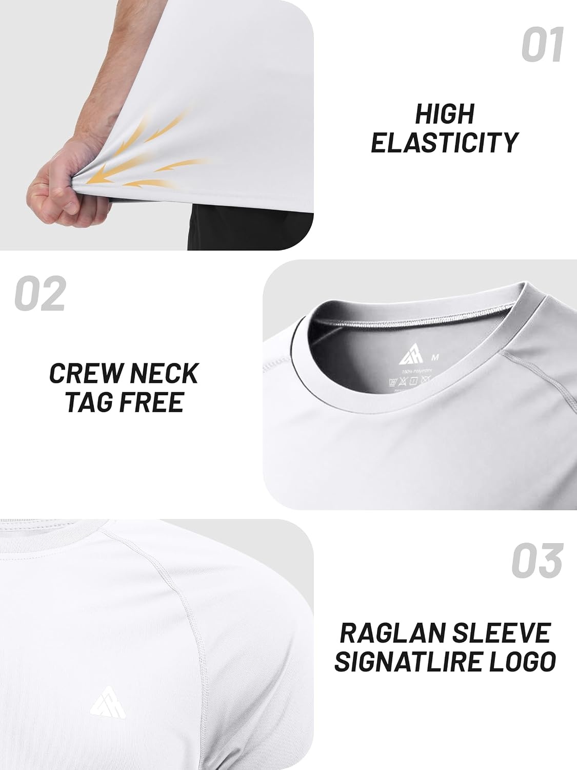image:imageZITY Mens Swim Shirt Short Sleeve UPF 50 Fishing Rash Guard TShirts Quick Dry Workout Running ShirtsWhite