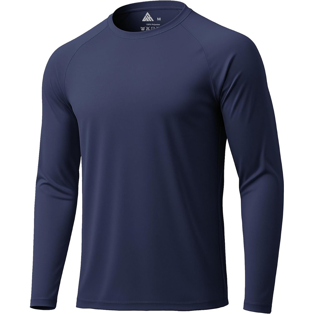 image:imageZITY 3 Pack Long Sleeve Shirts for Men UPF 50 Sun Protection Crew Neck TShirt Rash Guard for Hiking Running SwimmingDark Blue