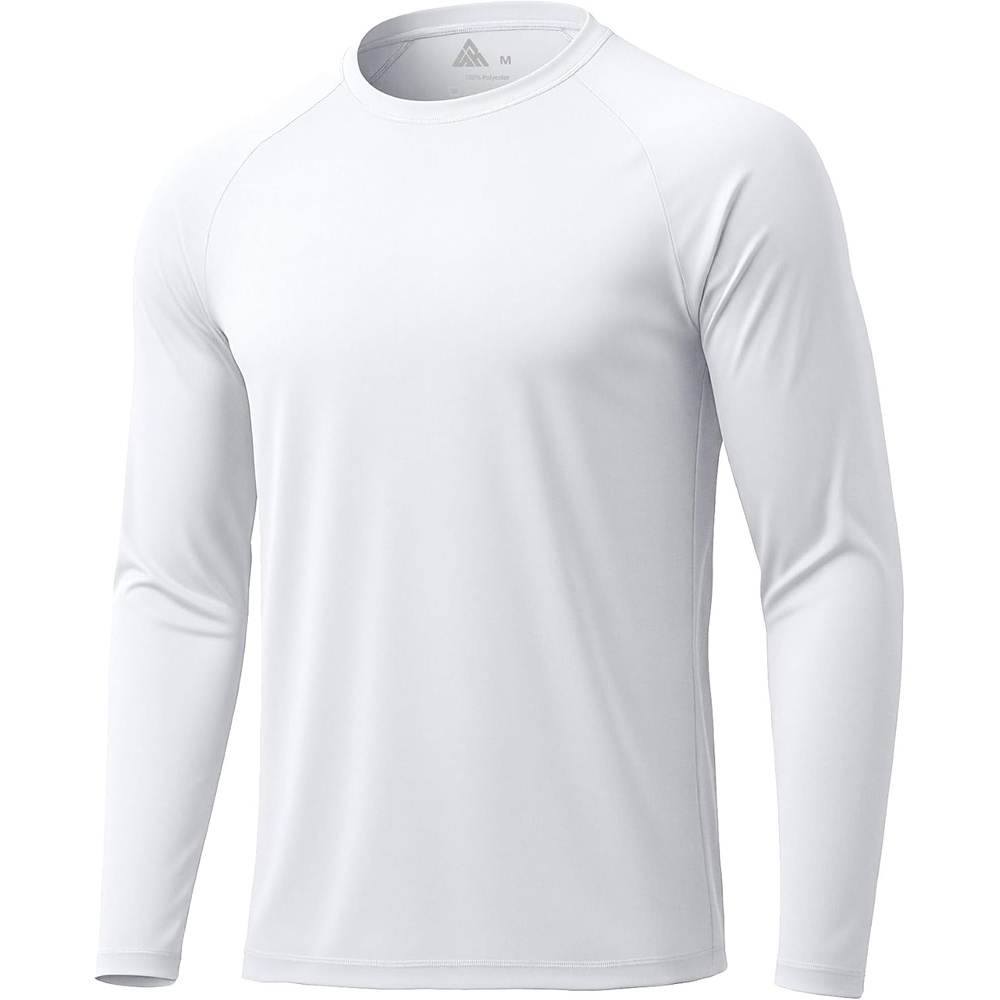 image:imageZITY 3 Pack Long Sleeve Shirts for Men UPF 50 Sun Protection Crew Neck TShirt Rash Guard for Hiking Running SwimmingWhite