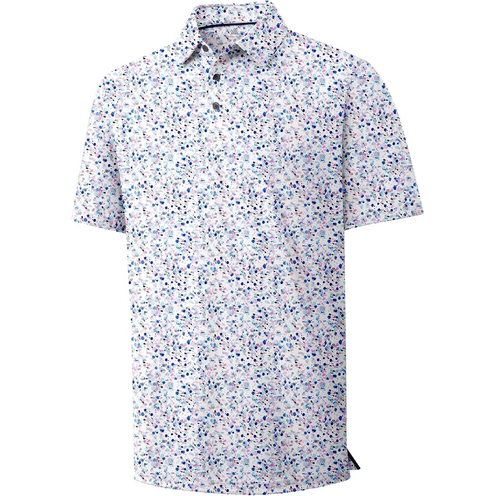 image:imageZITY Mens Golf Polo Shirt Short Sleeve Performance Moisture Wicking Collared Print Shirt for Golf and Casual WearXsplattered Paint