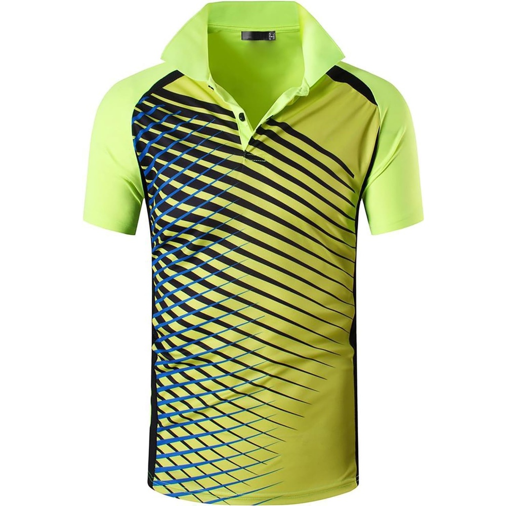 image:imageZITY Mens Golf Shirt Short Sleeve Performance Athletic Sport Moisture Wicking Tennis Print Tee Collared Polo Shirts for MenBgreen