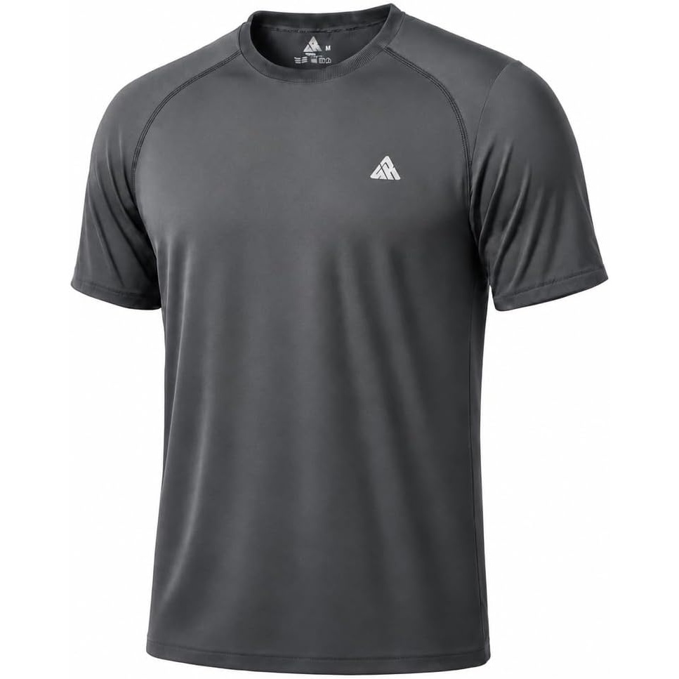 image:imageZITY Mens Swim Shirt Short Sleeve UPF 50 Fishing Rash Guard TShirts Quick Dry Workout Running ShirtsDark Grey