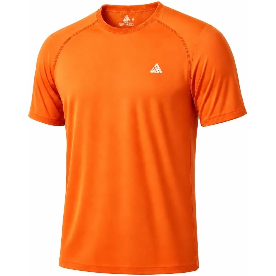 image:imageZITY Mens Swim Shirt Short Sleeve UPF 50 Fishing Rash Guard TShirts Quick Dry Workout Running ShirtsOrange