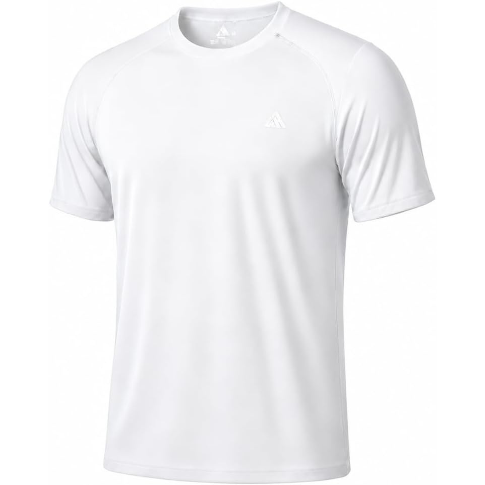 image:imageZITY Mens Swim Shirt Short Sleeve UPF 50 Fishing Rash Guard TShirts Quick Dry Workout Running ShirtsWhite