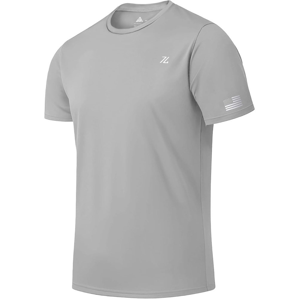 image:imageZITY Mens Swim Shirt Short Sleeve UPF 50 Sun Protection Fishing Rash Guard TShirts Lightweight Workout Running ShirtsGrey