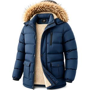 Fur Coat Men Long Jacket Waterproof Winter Jackets for Men Zip Up Hoodie Puffer Jacket Mens Winter Coats Windproof Coat Mens Parka Hooded Jackets Fur Coats