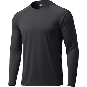 ZITY 3 Pack Long Sleeve Shirts for Men UPF 50+ Sun Protection Crew Neck T-Shirt Rash Guard for Hiking Running Swimming(Black)