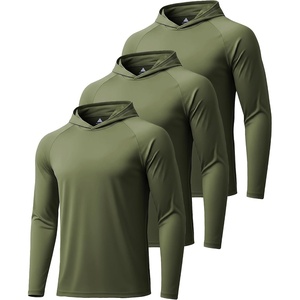 ZITY 3 Pack Men’s Sun Protection Hoodie Shirt Fishing Shirts for Men UPF 50+ Long Sleeve Shirt Lightweight Rash Guard(3pcs Olive Night)