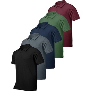 ZITY 4 Pack Men’s Polo Shirt Short Sleeve Athletic Performance Tactical Shirts for Men Outdoor Sport Work T-Shirt(Black Grey Navy Green Red)