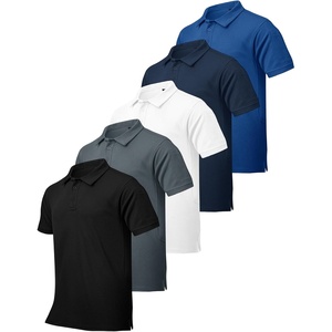 ZITY 4 Pack Men’s Polo Shirt Short Sleeve Athletic Performance Tactical Shirts for Men Outdoor Sport Work T-Shirt(Black White Grey Navy Blue)