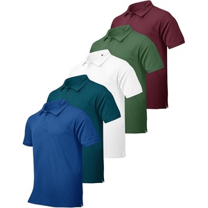 ZITY 4 Pack Men’s Polo Shirt Short Sleeve Athletic Performance Tactical Shirts for Men Outdoor Sport Work T-Shirt(White Blue Teal Blue Green Red)