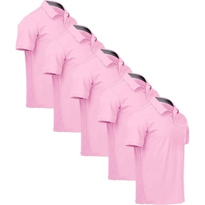 ZITY 5 Pack Mens Golf Shirt Short Sleeve UPF 50+ Moisture Wicking Performance Print Patterns Casual Golf Polo Shirts for Men(Light Rose)