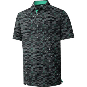 ZITY Men’s Golf Polo Shirt Short Sleeve Performance Moisture Wicking Collared Print Shirt for Golf and Casual Wear(X-dark Green Snakeskin)