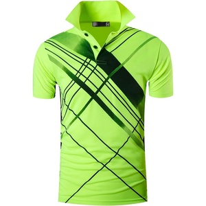 ZITY Mens Golf Shirt Short Sleeve Performance Athletic Sport Moisture Wicking Tennis Print Tee Collared Polo Shirts for Men(L-green)