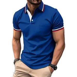 ZITY Mens Polo Shirts Short Sleeve Casual Collared Shirts Moisture Wicking Athletic Work Golf Shirts for Men with Pocket(Royal Blue)