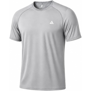 ZITY Men’s Swim Shirt Short Sleeve UPF 50+ Fishing Rash Guard T-Shirts Quick Dry Workout Running Shirts(Light Grey)