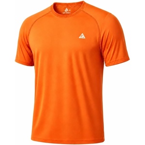 ZITY Men’s Swim Shirt Short Sleeve UPF 50+ Fishing Rash Guard T-Shirts Quick Dry Workout Running Shirts(Orange)