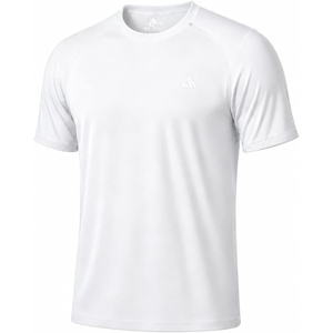 ZITY Men’s Swim Shirt Short Sleeve UPF 50+ Fishing Rash Guard T-Shirts Quick Dry Workout Running Shirts(White)